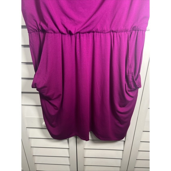 Nine West Sleeveless Drape Pullover Lined Stretch Dress Size 12 Fuchsia NWT - Picture 7 of 12